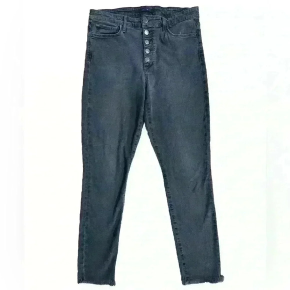Joe’s Jeans Women’s High Rise Skinny Ankle Jeans Dark Gray Wash Frayed Hem Sz 31 - Picture 1 of 10